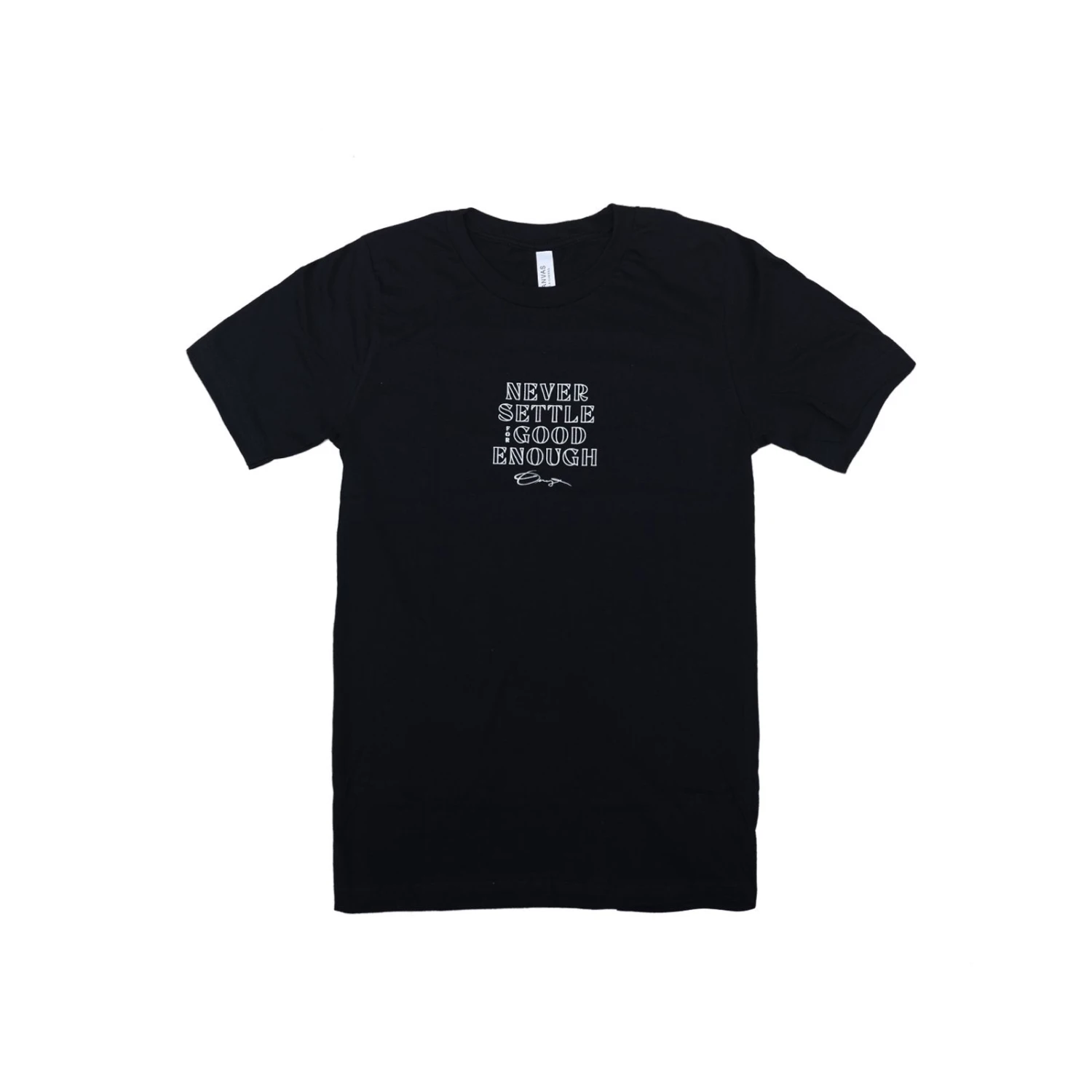 Never Settle Puff Print Tee (Black)