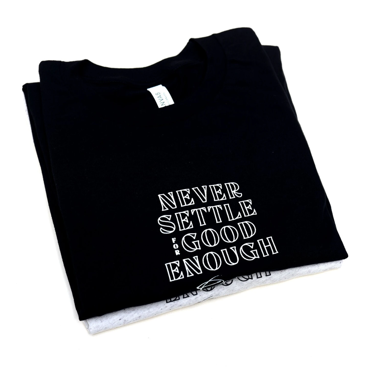 Never Settle Puff Print Tee (Black) - Image 3